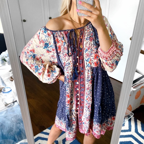Angie Dresses & Skirts - 💙 BOHO TRIBAL PRINT DARK BLUE LOOSE DRESS!